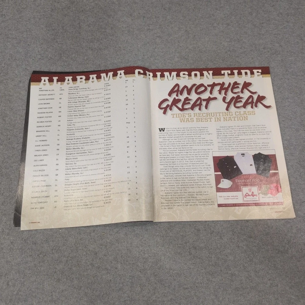 Bama Magazine April 2013 Issue 8 Derrick Henry Alabama Crimson Tide Recruiting - Picture 3 of 3